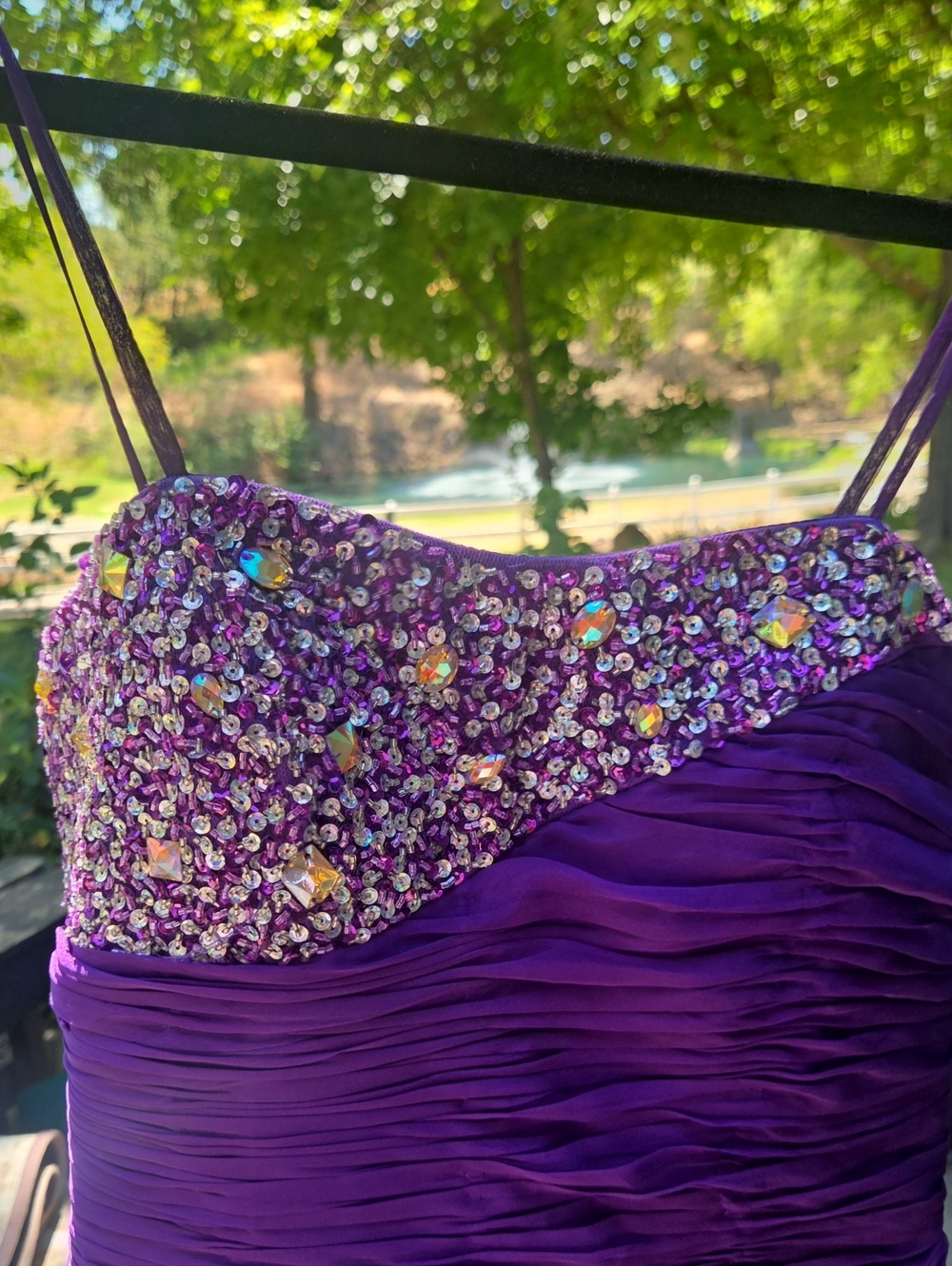 HAS FLAWS Rich Jewel-Tone Purple Amethyst Miini Prom Dress Medium Runs Small
